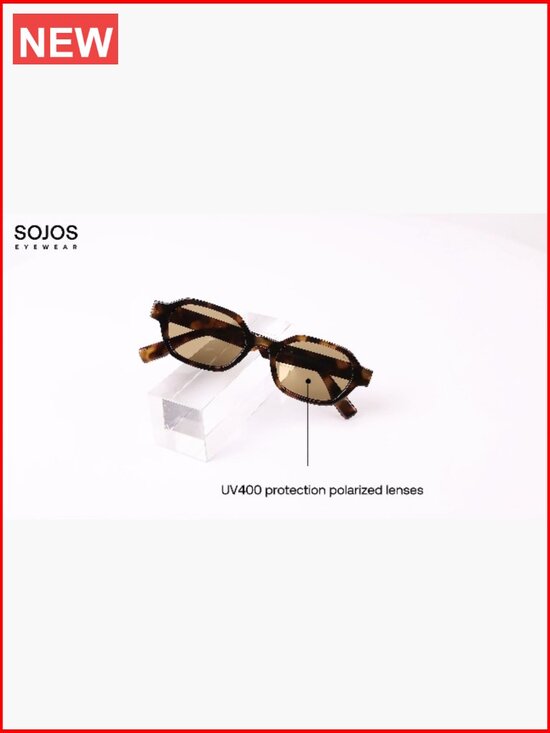 Retro Polarized Hexagon Sunglasses UV400 Rectangle Shades Unisex main image 6